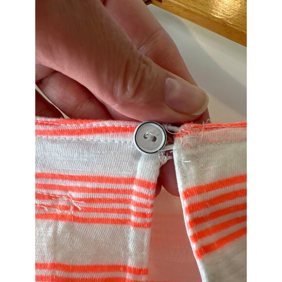 Anthropologie Coral White Striped Cutout Romper NWT Size Large - Picture 6 of 9